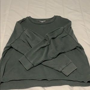 Green balloon sleeve sweater